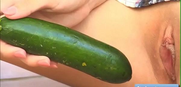 I put a cucumber in my wazoo and deepthroat it!