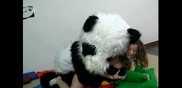 Stuffed Panda Fucks Girl