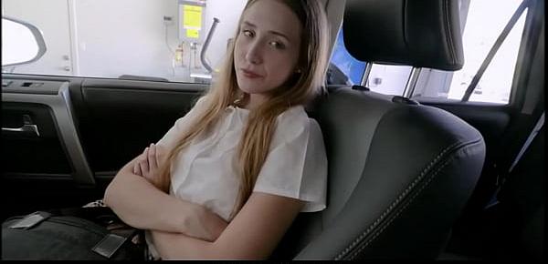 Cute Russian Teen Riding a Large Dick in Car