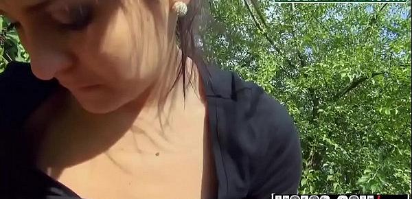 Young Chick Ashley Fucked In Public for Cash
