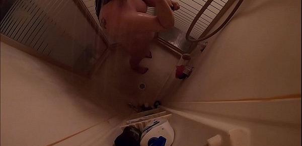 Lewd cameraman spying fem on hidden webcam shower